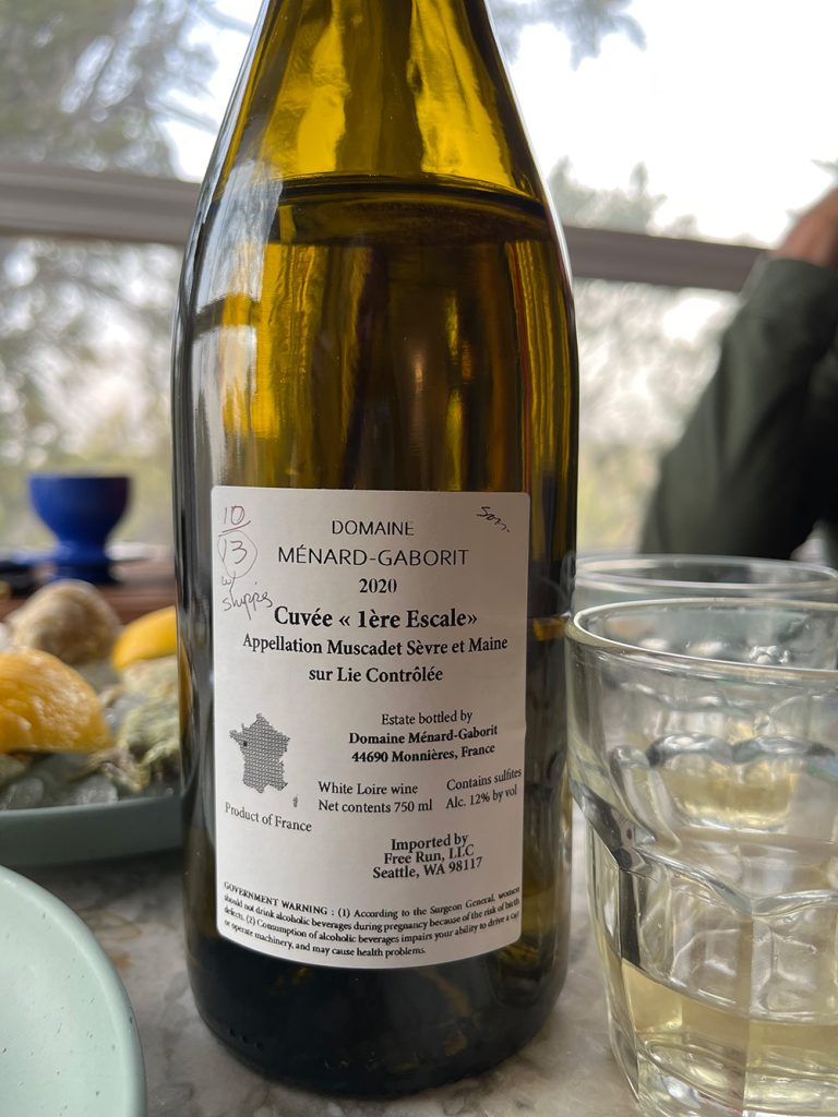 Muscadet sur lies, the wine of the month for members of Susan's wine club